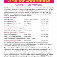 Arts for Awareness Competition Winners Announcement